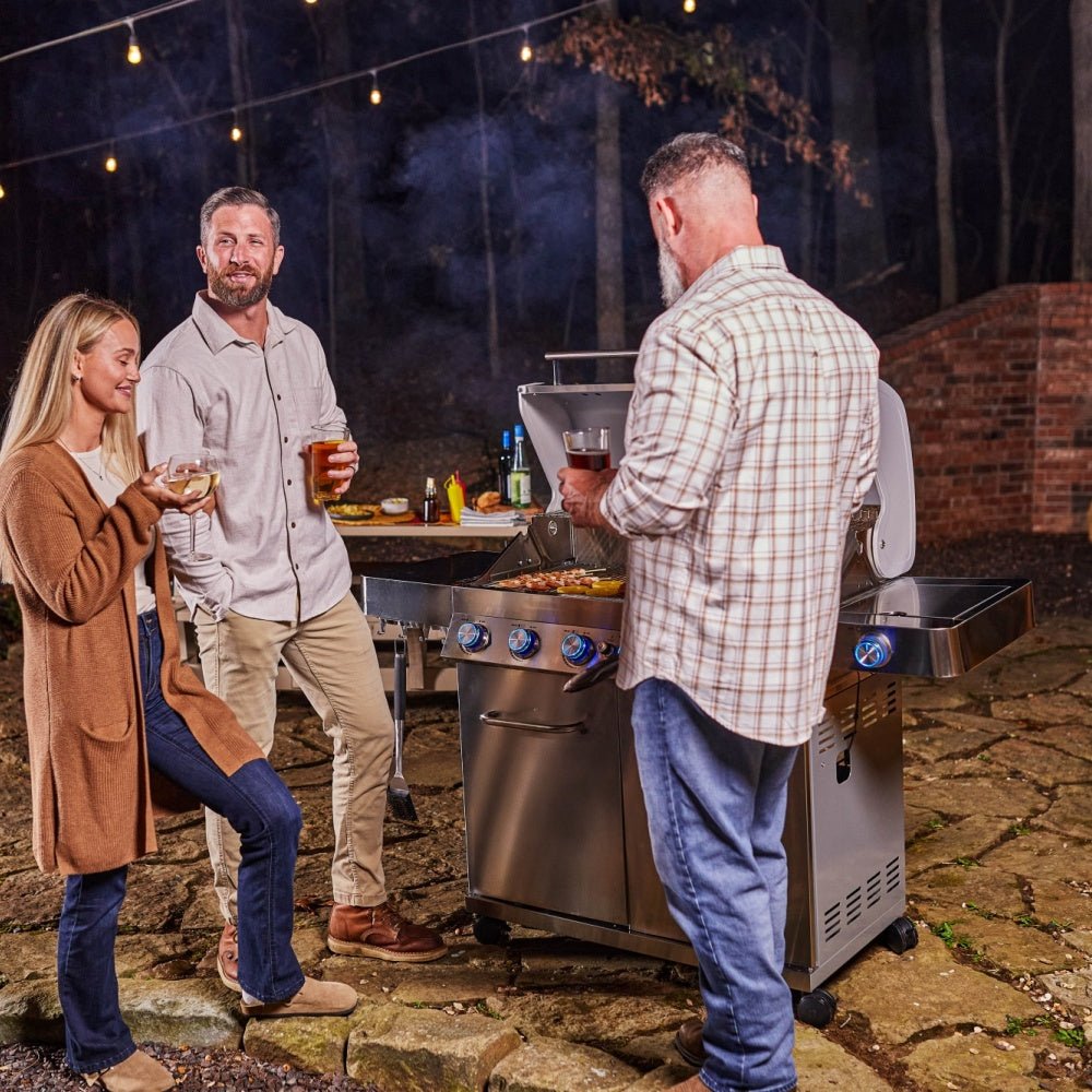 Monument Grills 77352 Full Stainless Propane Gas Grill with Free Rotisserie Kit