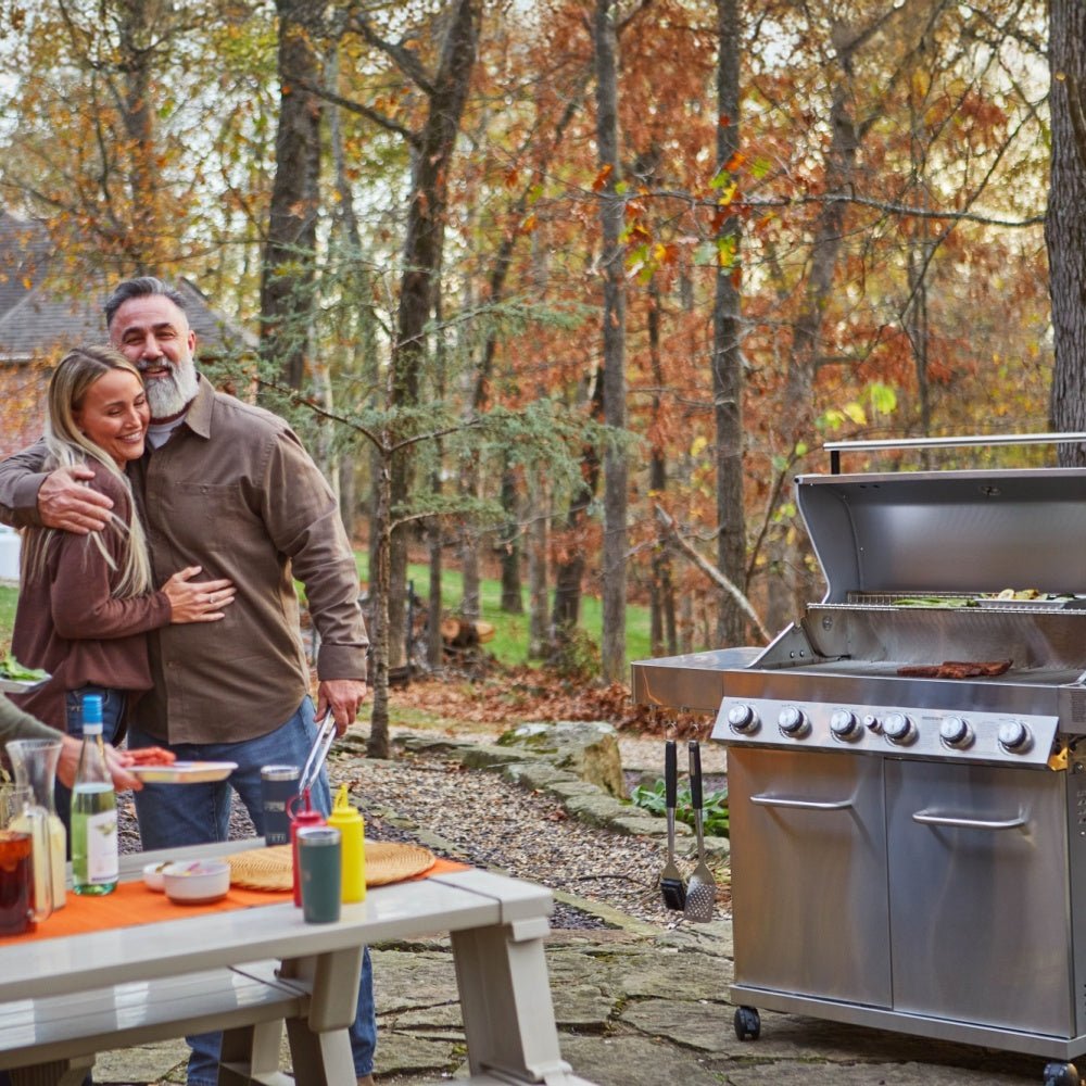 Monument Grills 77352 Full Stainless Propane Gas Grill with Free Rotisserie Kit