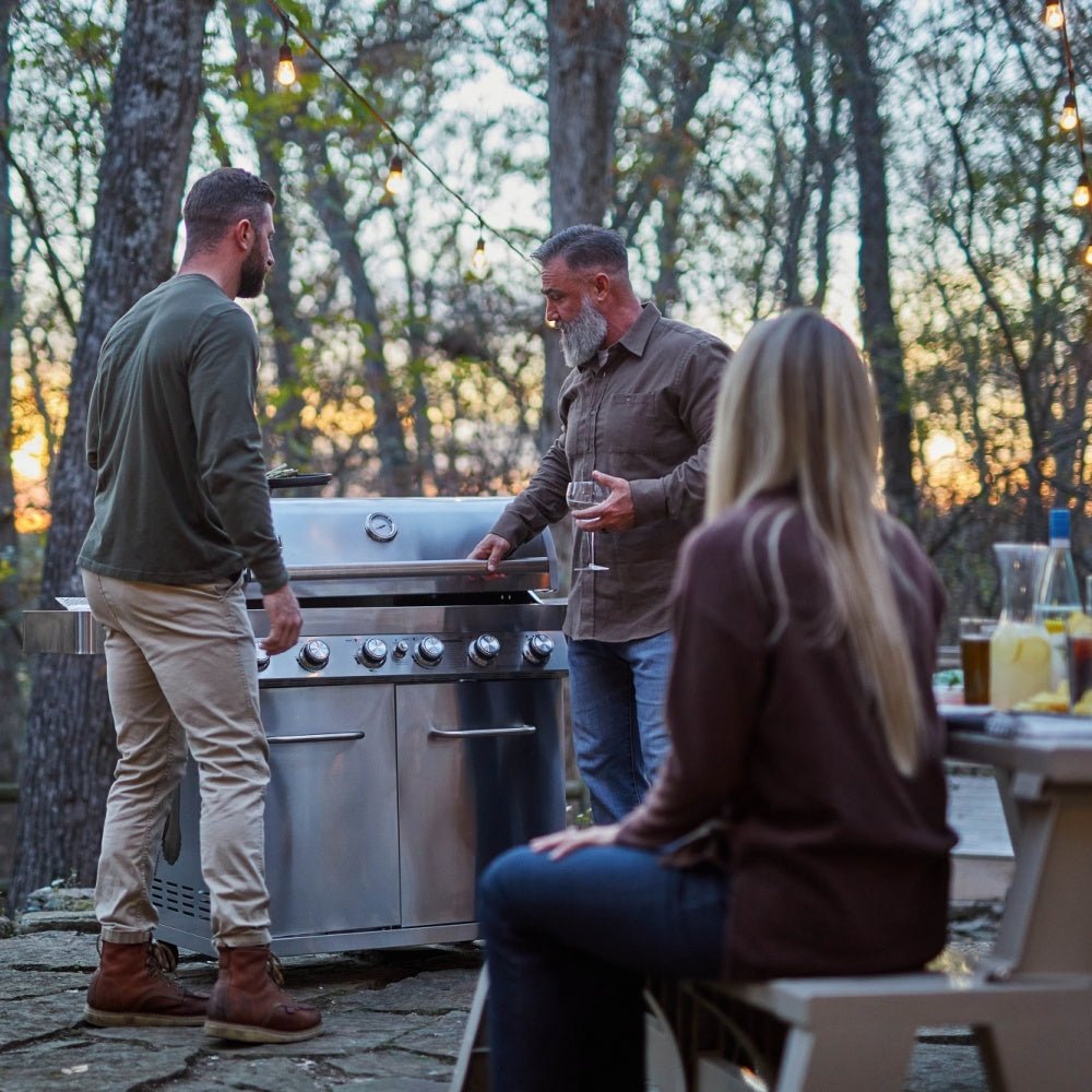 Monument Grills 77352 Full Stainless Propane Gas Grill with Free Rotisserie Kit