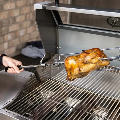 Monument Grills 77352 Full Stainless Propane Gas Grill with Free Rotisserie Kit