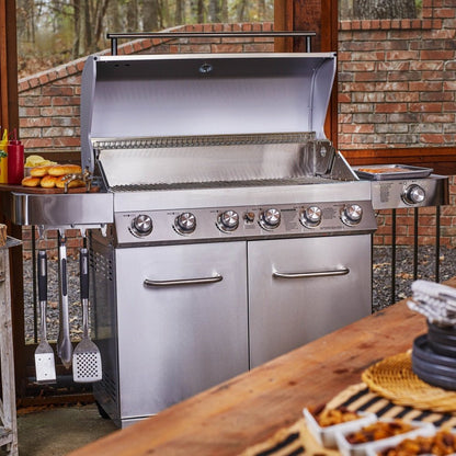 Monument Grills 77352 Full Stainless Propane Gas Grill with Free Rotisserie Kit