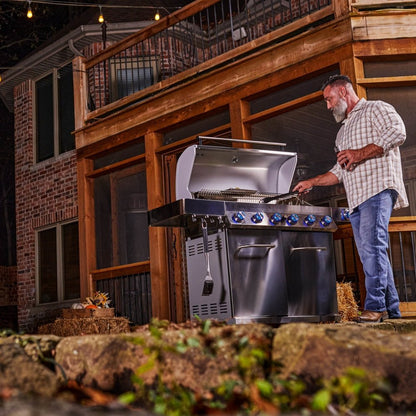 Monument Grills 77352 Full Stainless Propane Gas Grill with Free Rotisserie Kit