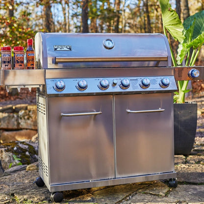 Monument Grills 77352 Full Stainless Propane Gas Grill with Free Rotisserie Kit