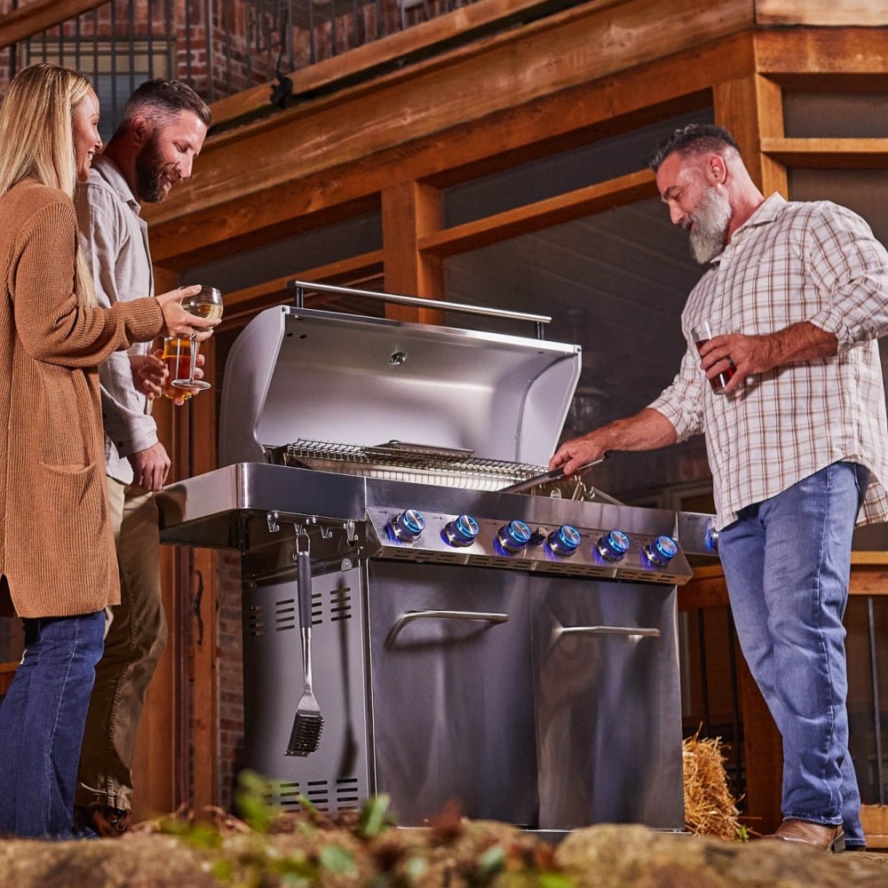 Monument Grills 77352 Full Stainless Propane Gas Grill with Free Rotisserie Kit