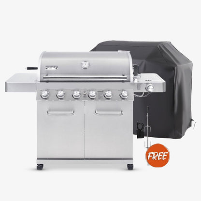 Monument Grills 77352 Full Stainless Propane Gas Grill with Free Rotisserie Kit