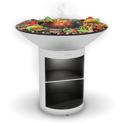 Arteflame 40″ Platinum Series — Stainless Fire Bowl Flat-Top Grill with Storage Base