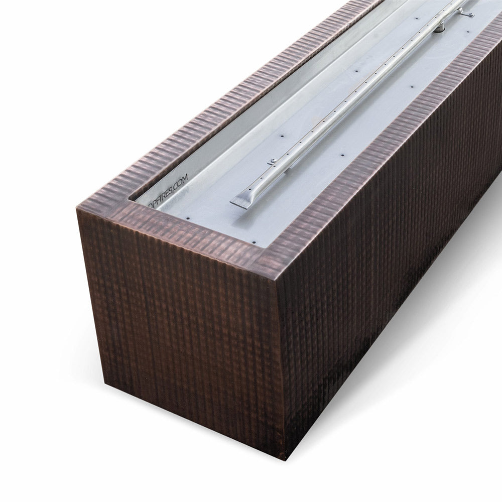 The Outdoor Plus TOP Fires Eaves 48x10 Linear Copper Gas Fire Pit