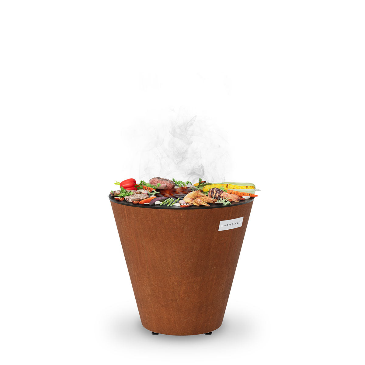 Arteflame Classic 40″ — Storage Base Flat-Top Grill & Fire Bowl (CORTEN Steel)