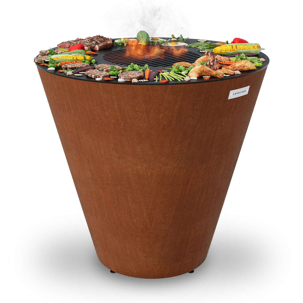 Arteflame One Series 40″ XXL CORTEN Flat-Top Grill & Fire Bowl