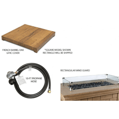 American Fyre Cosmopolitan French Barrel Oak Rectangle Fire Table – 635-BA-FO-M4xC