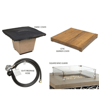 American Fyre Cosmopolitan French Barrel Oak Square Fire Table – 640-BA-FO-M2xC