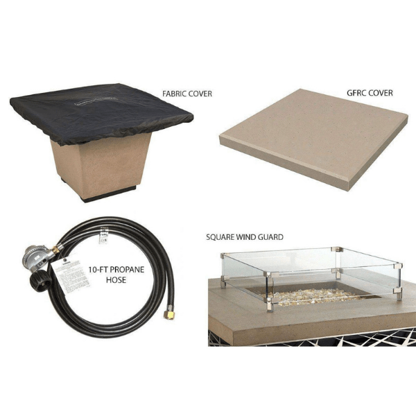 American Fyre Designs Cosmopolitan Square Fire Table 640-xx-11-M2xC