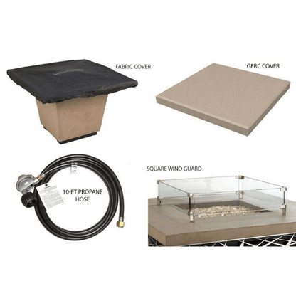 American Fyre Designs Cosmopolitan Square Fire Table 640-xx-11-M2xC