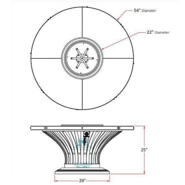 American Fyre Designs Fiesta Fire Table 770-BA-11-V2NC